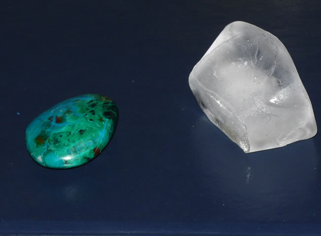 photo of chrysacolla and ice cube